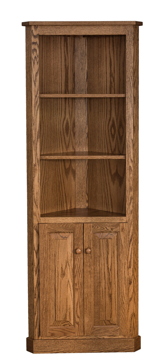 Traditional Corner Bookcase with Doors